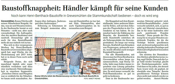 Benthack Grevesmühlen / Nordsee-Zeitung